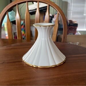 Christian Dior - Art of La Table White Candle Holder - 24K Gold Trim - Japan
